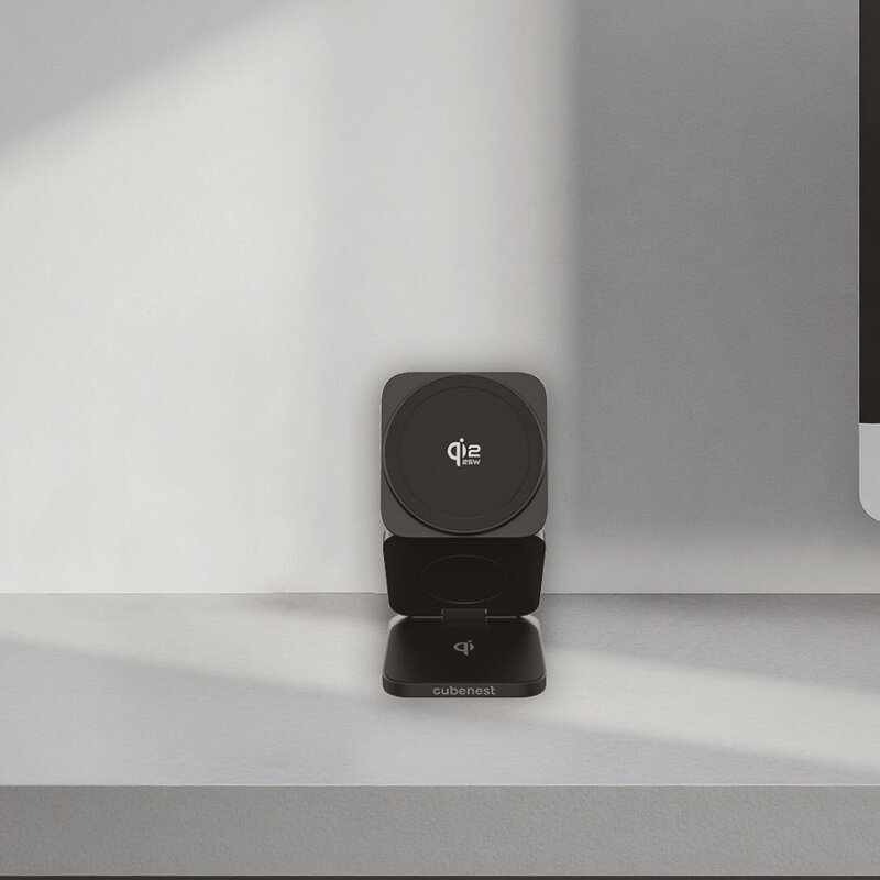 Cubenest Qi2.2 3in1 Foldable Magnetic Wireless Charger SQ312 Ultra black