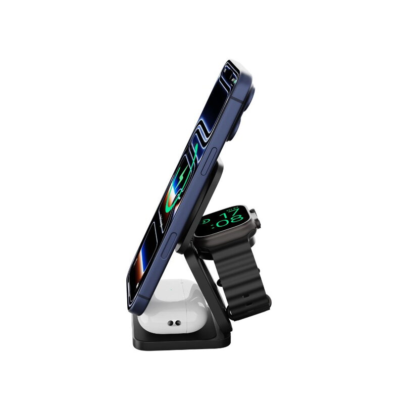 Cubenest Qi2.2 3in1 Foldable Magnetic Wireless Charger SQ312 Ultra black
