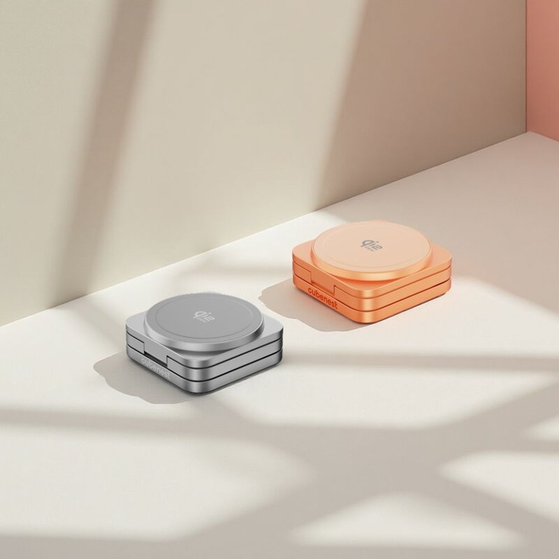 Cubenest Qi2.2 3in1 Foldable Magnetic Wireless Charger SQ312 Ultra orange