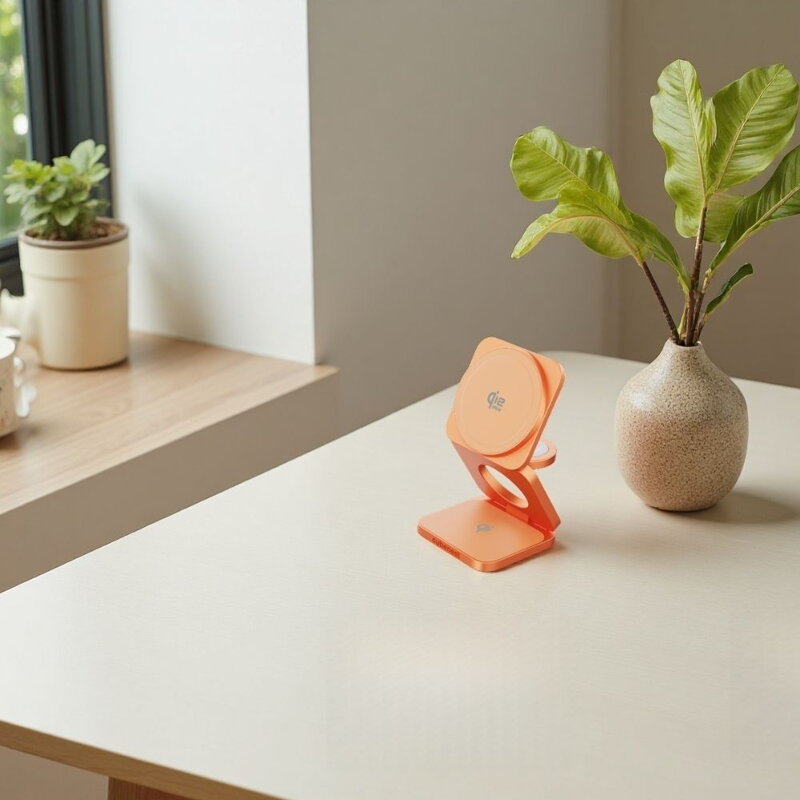Cubenest Qi2.2 3in1 Foldable Magnetic Wireless Charger SQ312 Ultra orange