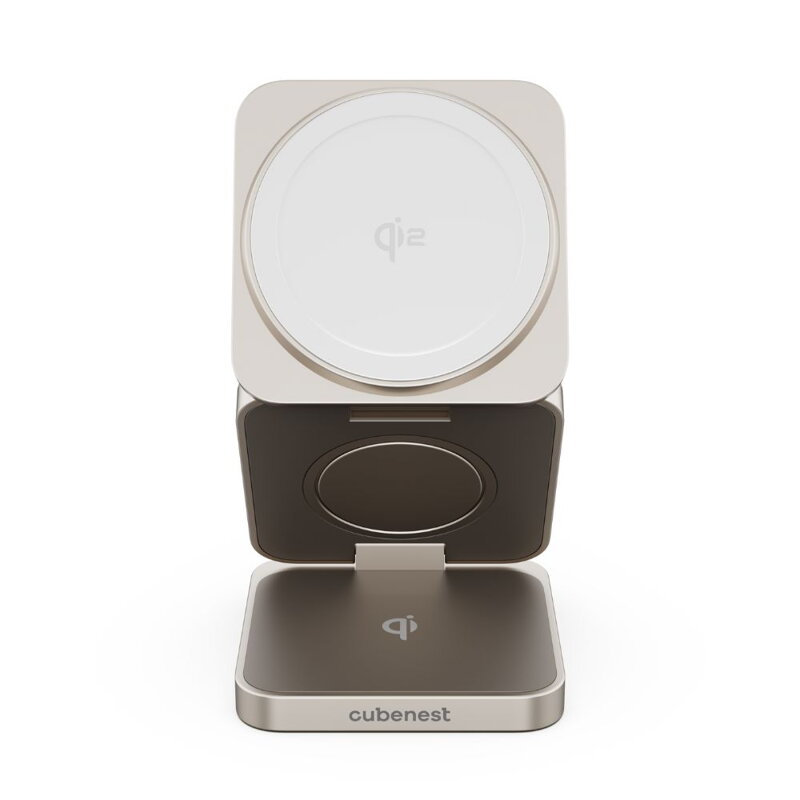 Cubenest Qi2 3in1 Foldable Magnetic Wireless Charger SQ312 Pro titan