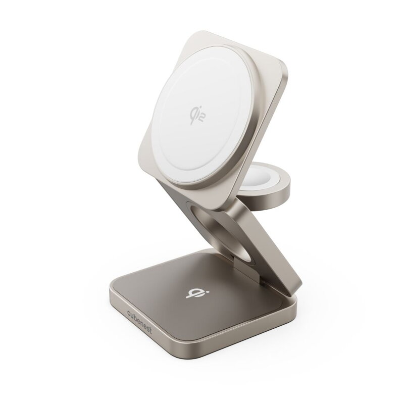 Cubenest Qi2 3in1 Foldable Magnetic Wireless Charger SQ312 Pro titan