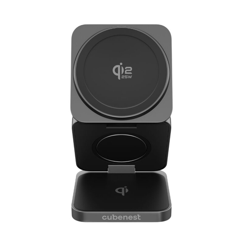 Cubenest Qi2.2 3in1 Foldable Magnetic Wireless Charger SQ312 Pro black