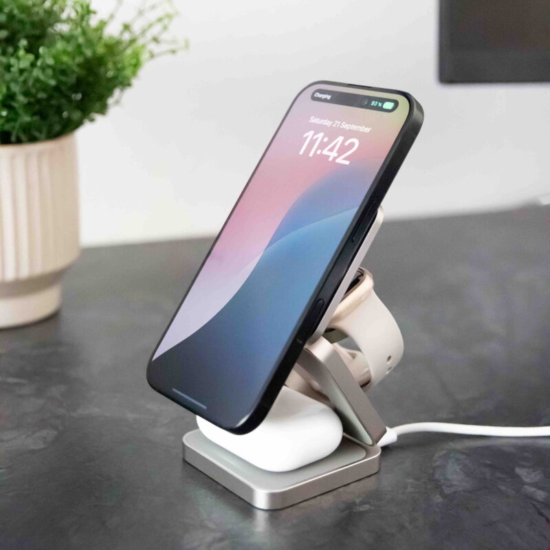 Cubenest Qi2.2 3in1 Foldable Magnetic Wireless Charger SQ312 Pro titan