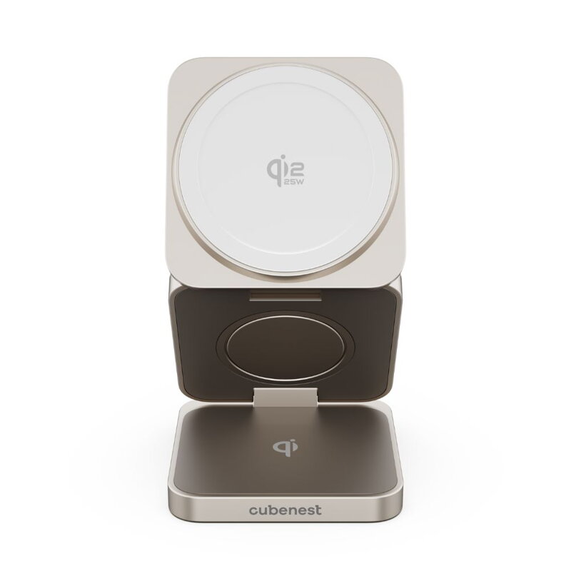 Cubenest Qi2.2 3in1 Foldable Magnetic Wireless Charger SQ312 Pro titan
