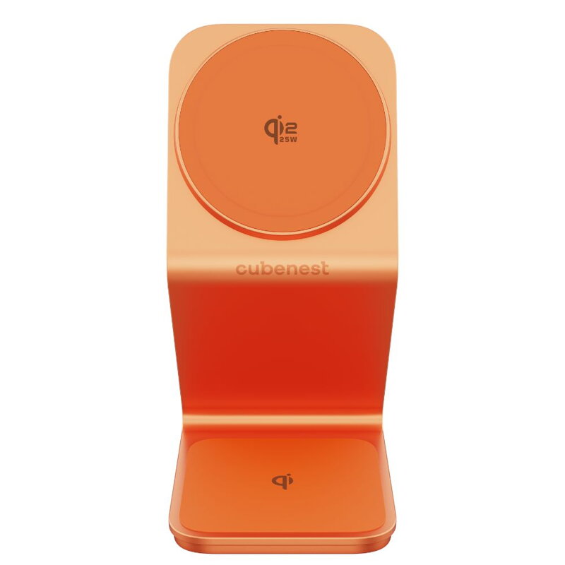 Cubenest Qi2.2 3in1 Magnetic Wireless Charger SQ314 orange