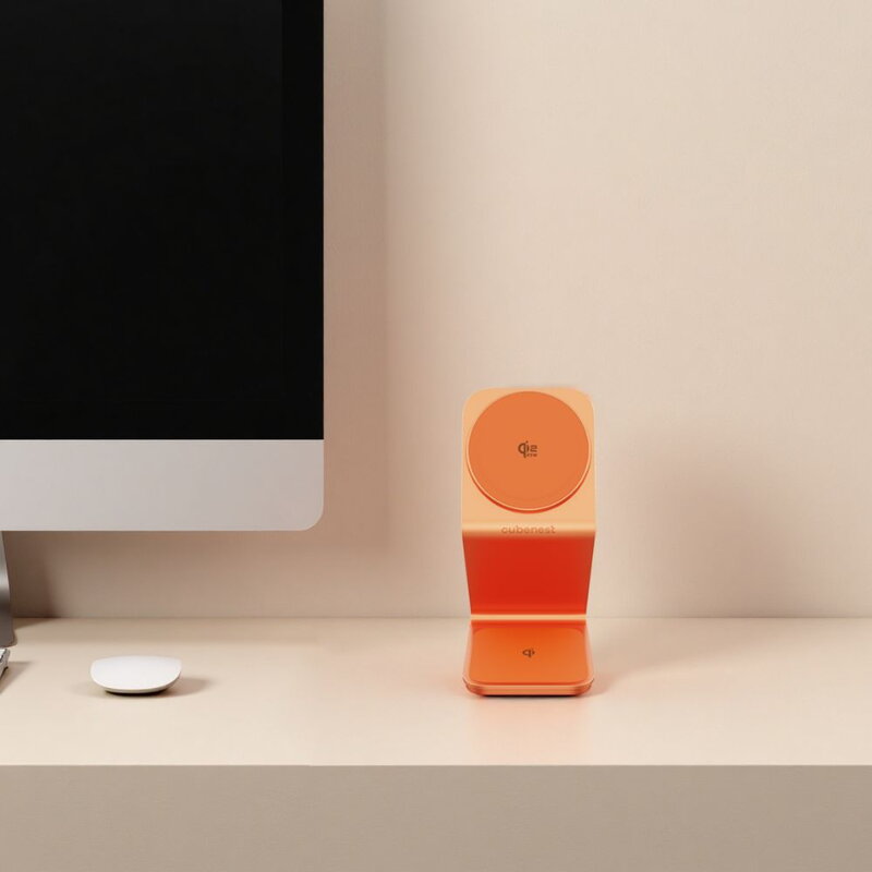Cubenest Qi2.2 3in1 Magnetic Wireless Charger SQ314 orange