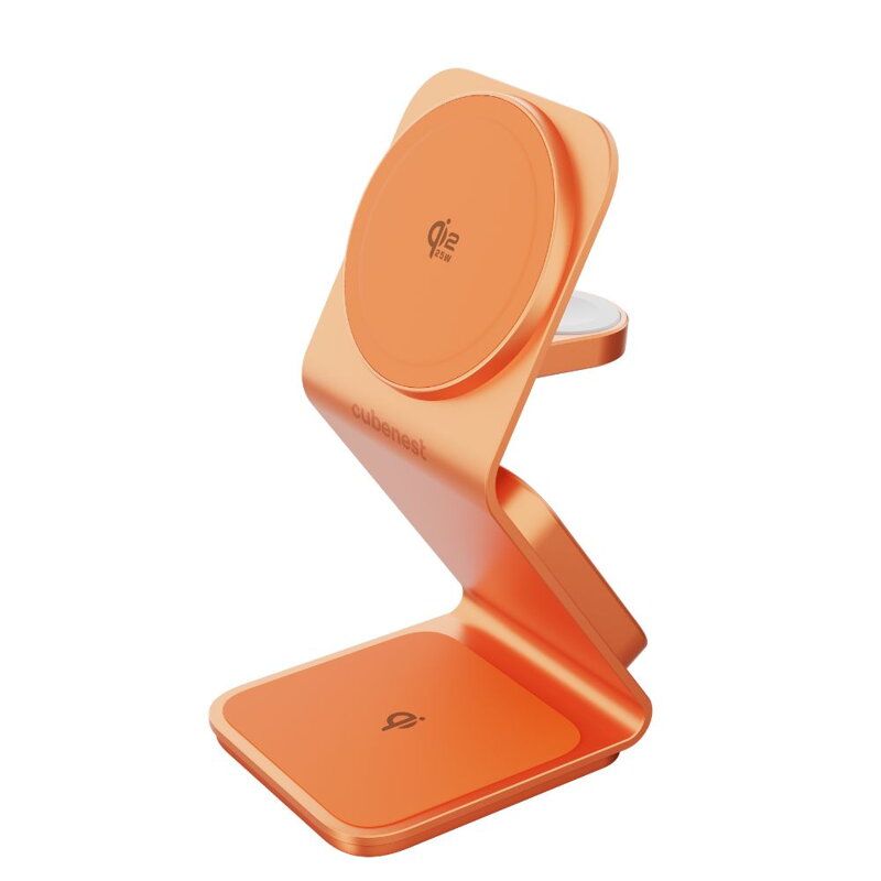 Cubenest Qi2.2 3in1 Magnetic Wireless Charger SQ314 orange