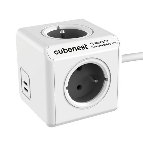Cubenest PowerCube Extended USB C+C PD 35 W 1,5 m Type E Cubenest PowerCube Extended USB C+C PD 35 W 1,5 m Type E