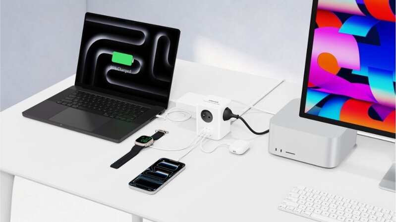 Cubenest PowerCube Extended USB A+C PD 20 W 1,5 m Type E grey