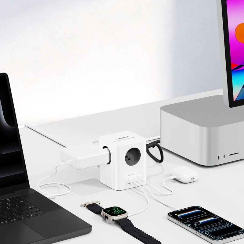 Cubenest PowerCube Extended USB A+C PD 20 W 1,5 m Type E grey