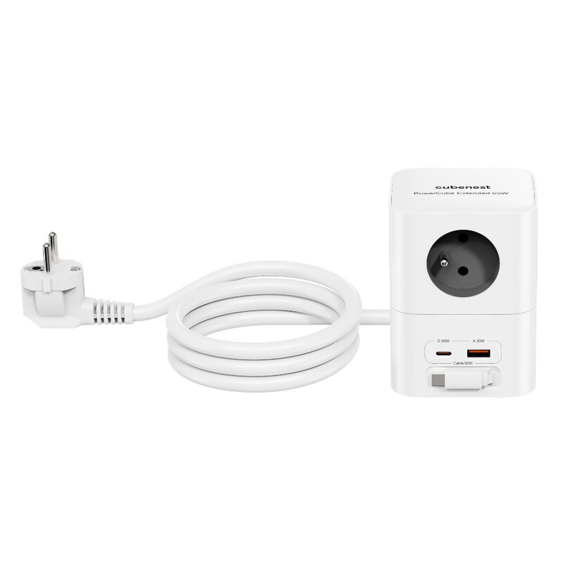 Cubenest PowerCube Extended USB A+C PD 20 W 1,5 m Type E grey