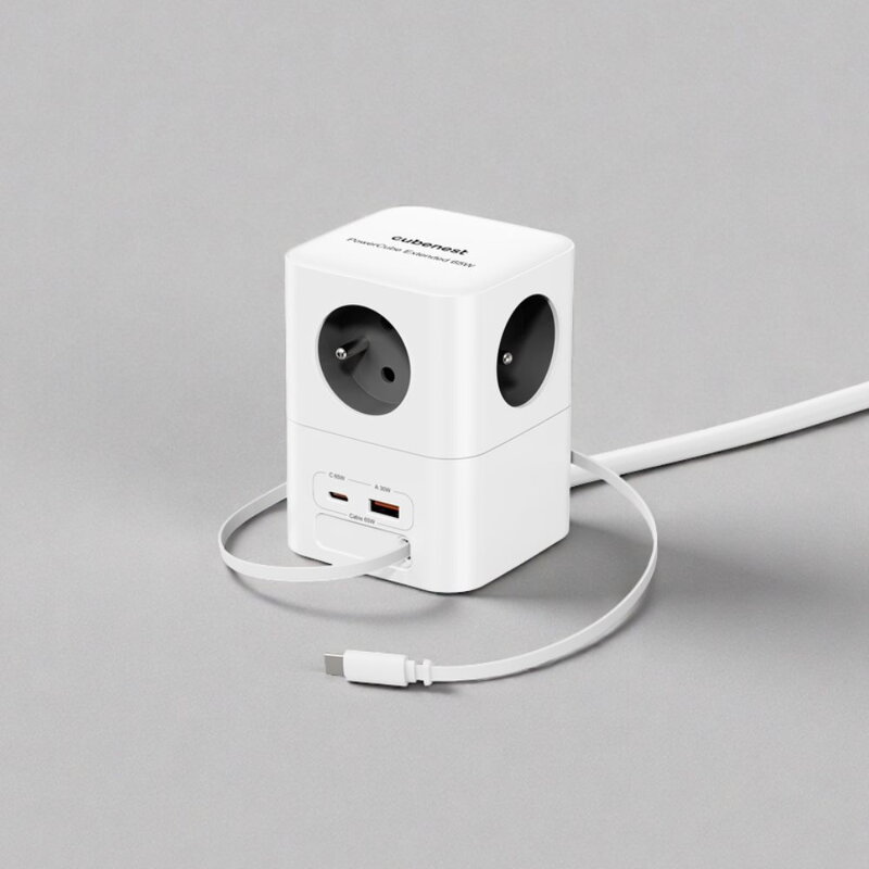 Cubenest PowerCube Extended USB A+C PD 20 W 1,5 m Type E grey