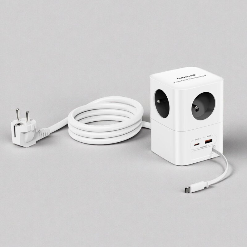 Cubenest PowerCube Extended USB A+C PD 20 W 1,5 m Type E grey