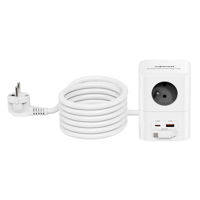 Cubenest PowerCube Extended USB A+C PD 20 W 1,5 m Type E grey