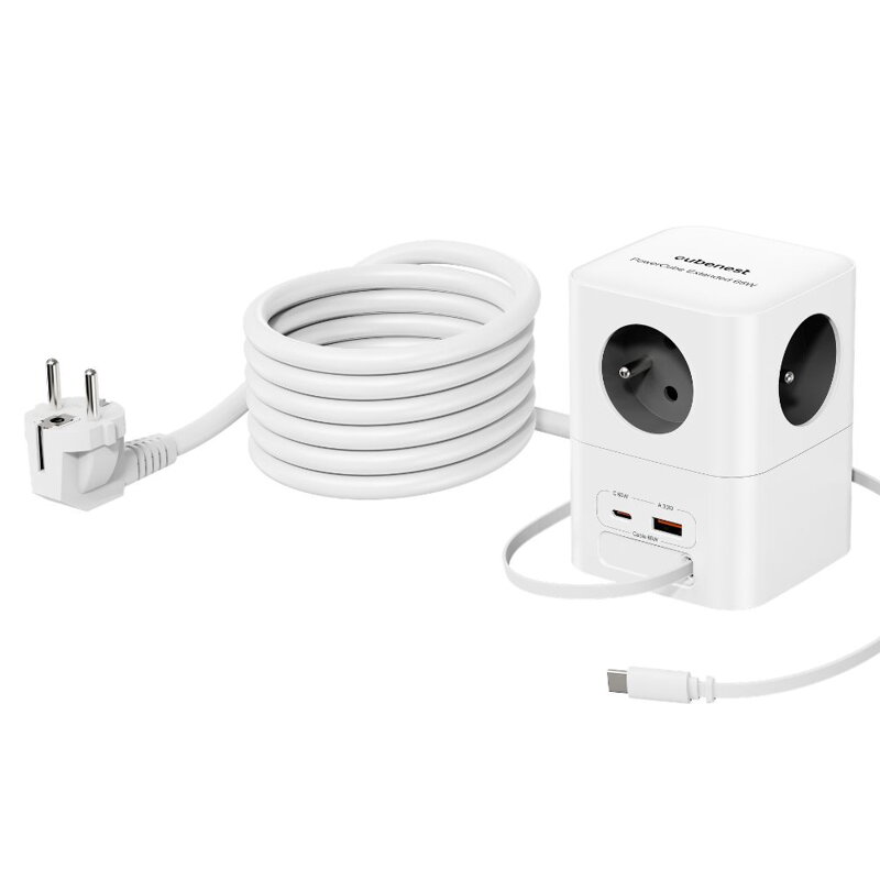 Cubenest PowerCube Extended USB A+C PD 20 W 1,5 m Type E grey