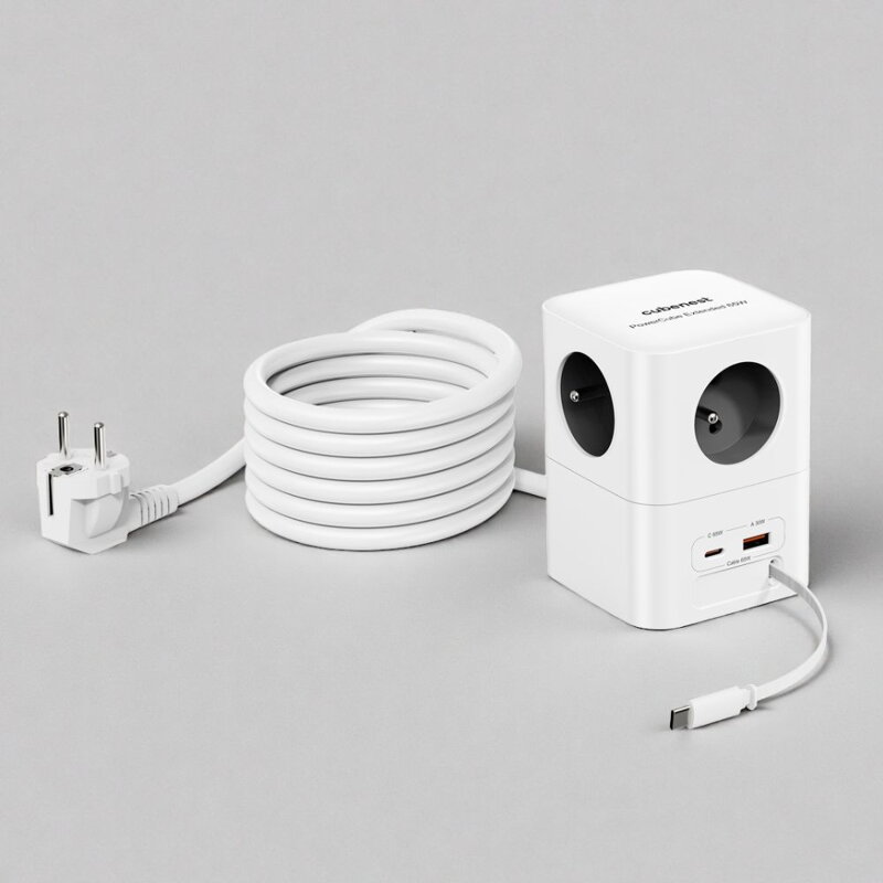 Cubenest PowerCube Extended USB A+C PD 20 W 1,5 m Type E grey