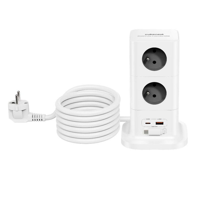 Cubenest PowerCube Extended USB A+C PD 20 W 1,5 m Type E grey