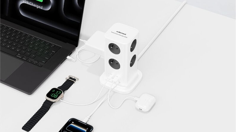 Cubenest PowerCube Extended USB A+C PD 20 W 1,5 m Type E grey