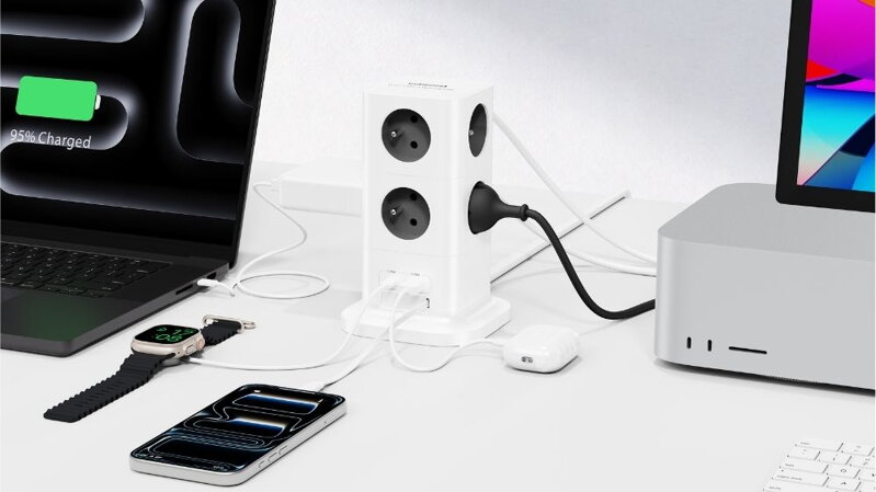 Cubenest PowerCube Extended USB A+C PD 20 W 1,5 m Type E grey