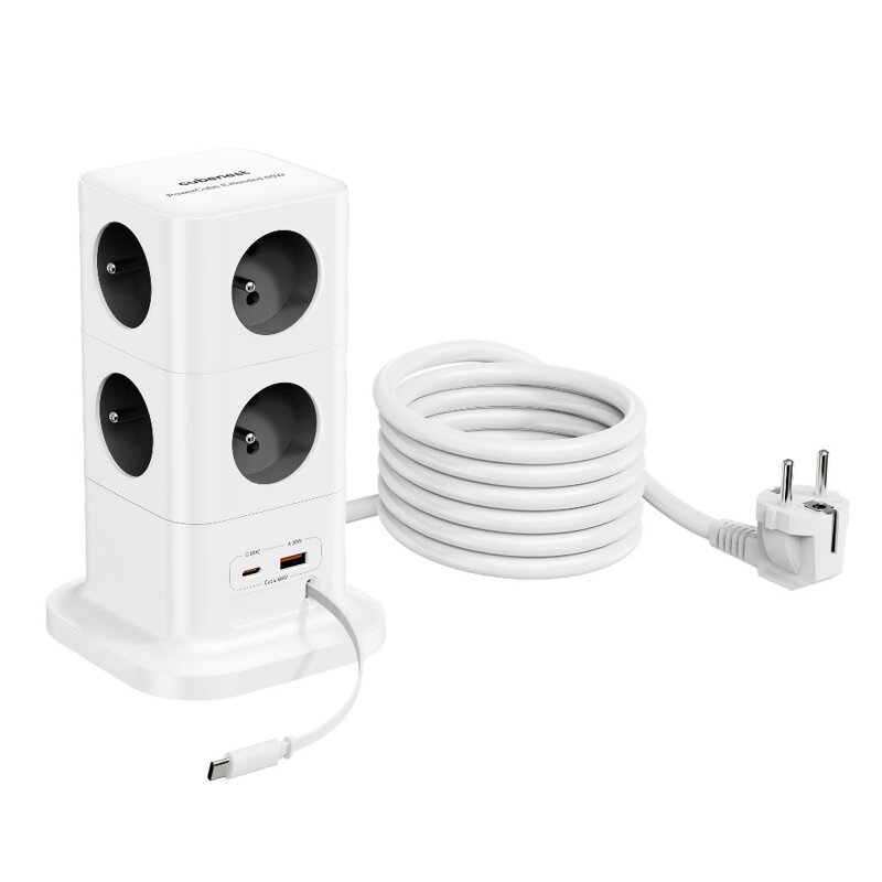 Cubenest PowerCube Extended USB A+C PD 20 W 1,5 m Type E grey