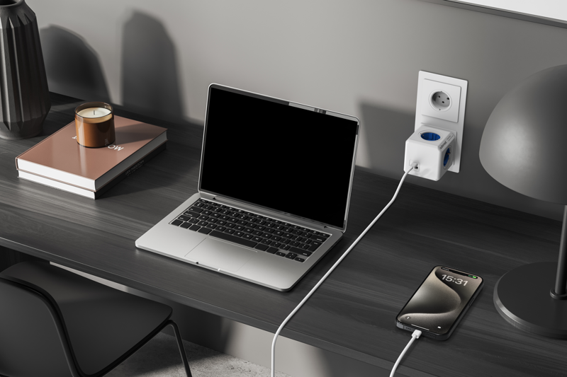 Cubenest PowerCube Original USB A+C PD 20 W Type F blue