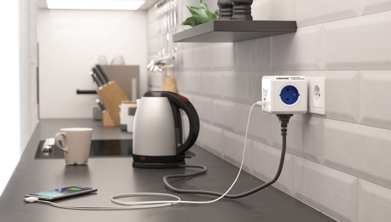 Cubenest PowerCube Original USB A+C PD 20 W Type E blue