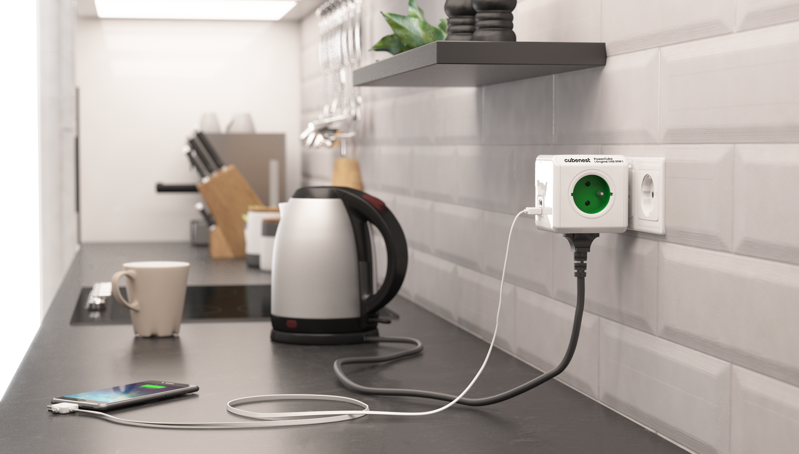 Cubenest PowerCube Original USB A+C PD 20 W Type E green