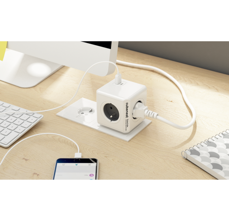 Cubenest PowerCube Original USB A+C PD 20 W Type E grey