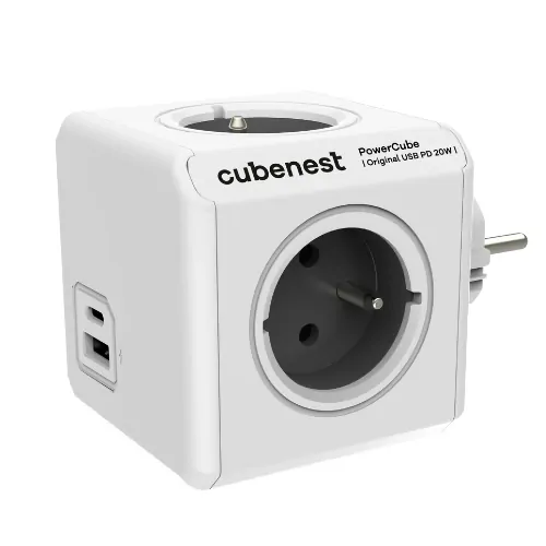 Cubenest PowerCube Original USB A+C PD 20 W Type E grey