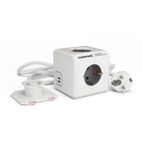 Cubenest PowerCube Extended USB C+C PD 35 W 1,5 m Type F grey