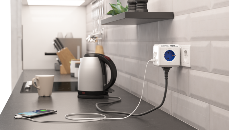 Cubenest PowerCube Original USB A+C PD 20 W Type F blue