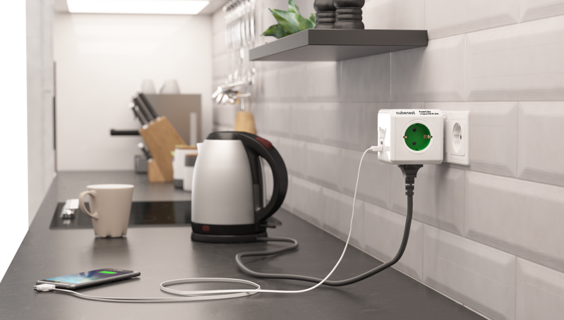 Cubenest PowerCube Original USB A+C PD 20 W Type F green