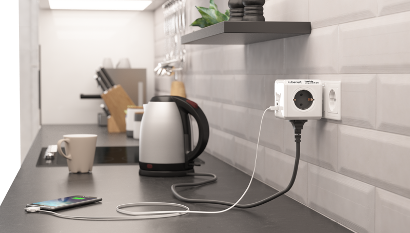 Cubenest PowerCube Original USB A+C PD 20 W Type F grey