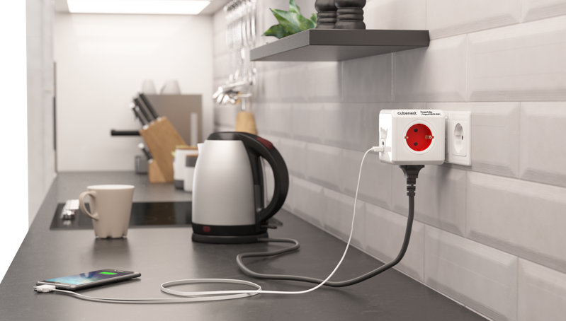 Cubenest PowerCube Original USB A+C PD 20 W Type F red