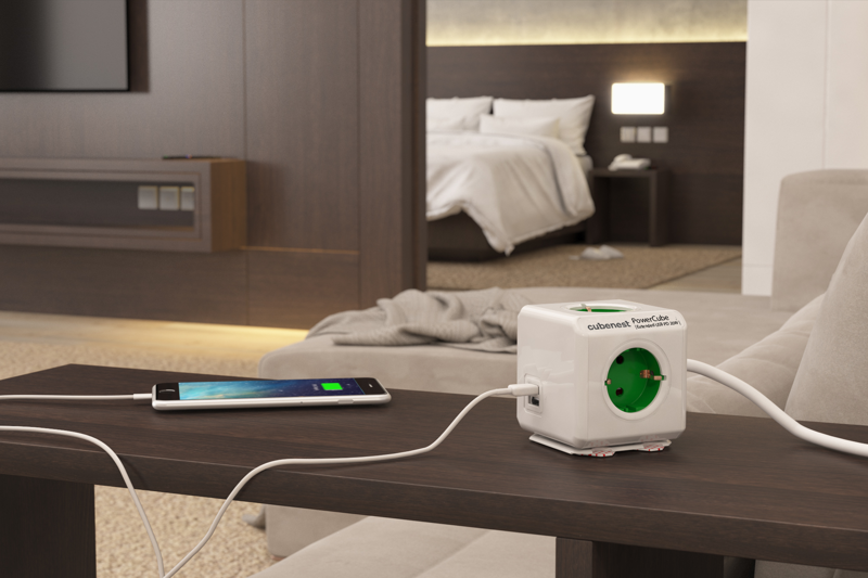 Cubenest PowerCube Extended USB A+C PD 20 W 1,5 m Type F green