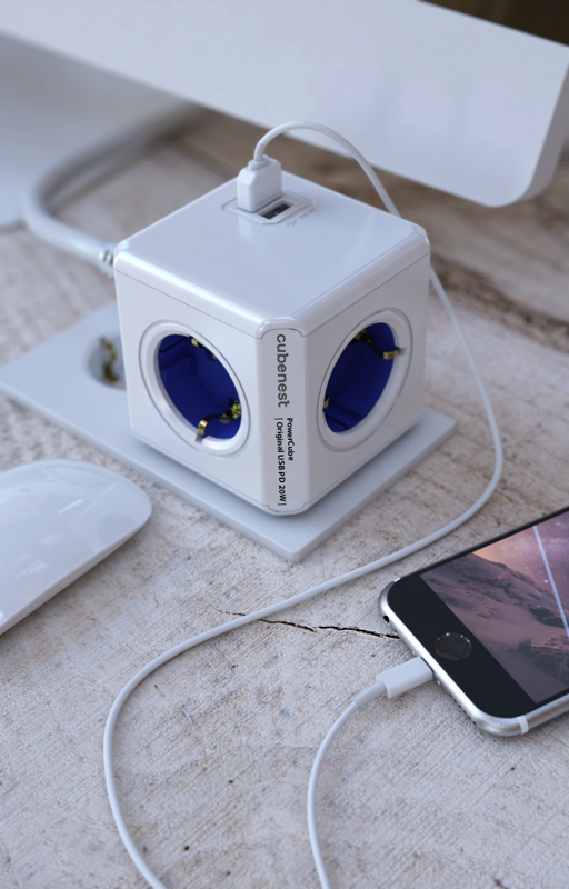 Cubenest PowerCube Original USB A+C PD 20 W Type F blue