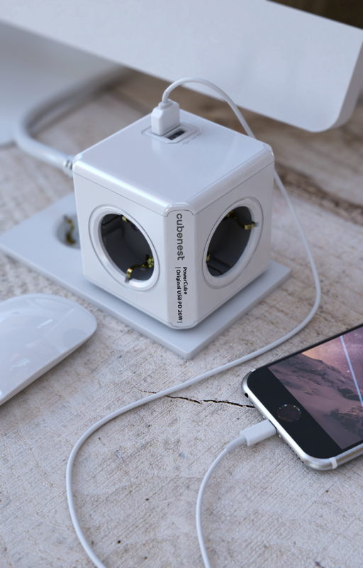 Cubenest PowerCube Original USB A+C PD 20 W Type F grey