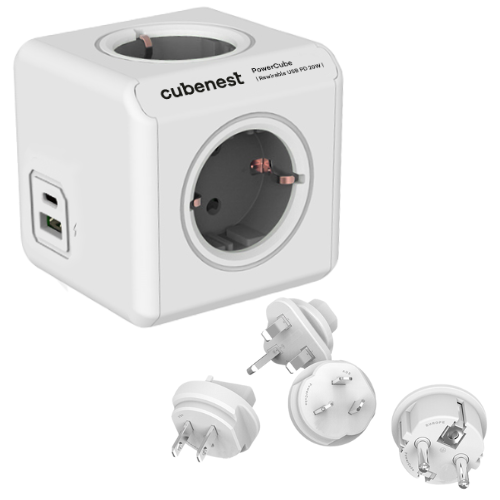Cubenest PowerCube Rewirable USB A+C PD 20 W Type F grey